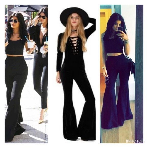 Torn by Ronny Kobo Pants - TORN RONNY KOBO HIGH WAISTED VELVET FLARE BELL